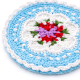 Handcrafted Cotton Yarn Sky Blue Floral Crochet Doily